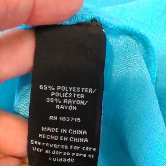 Zac and Rachel Ombre Aqua Tunic Top XL - Picture 7 of 7